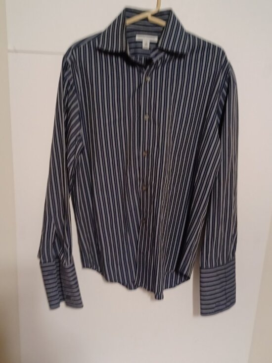 Banana Republic Other - Banana Republic Button Up Dress Shirt Blue Gray White Pinstripe 15-15 1/2 Med